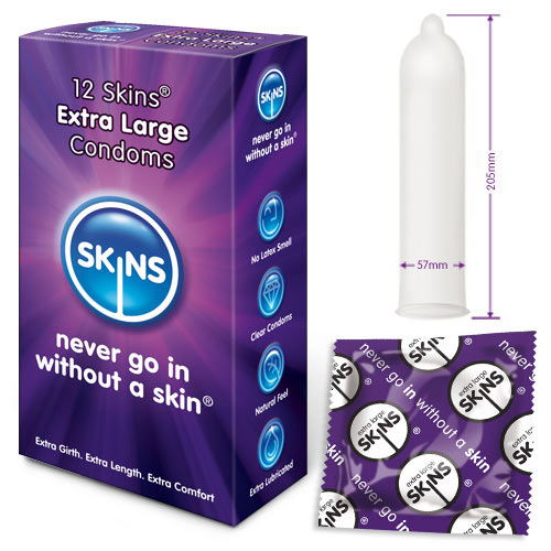 > Condoms > Large and X-Large Skins Condoms Extra Large 12 Pack   