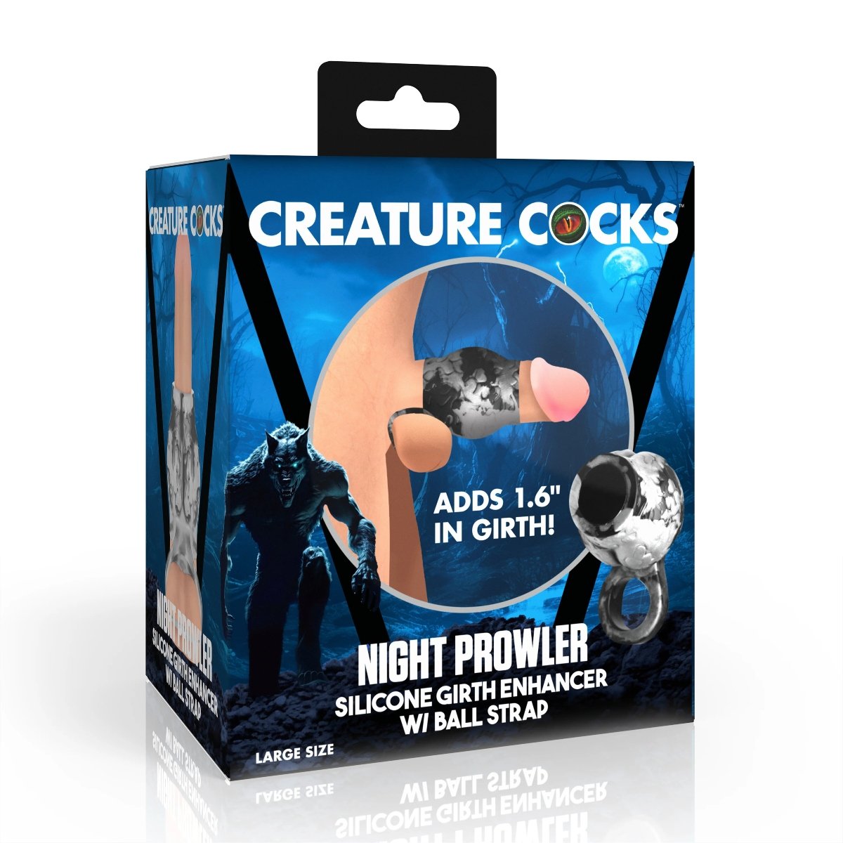 Creature Cocks Night Prowler Silicone Girth Enhancer With Ball Strap Large