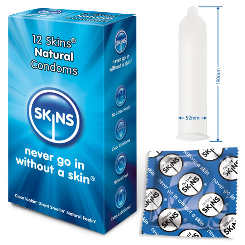 > Condoms > Natural and Regular Skins Condoms Natural 12 Pack   