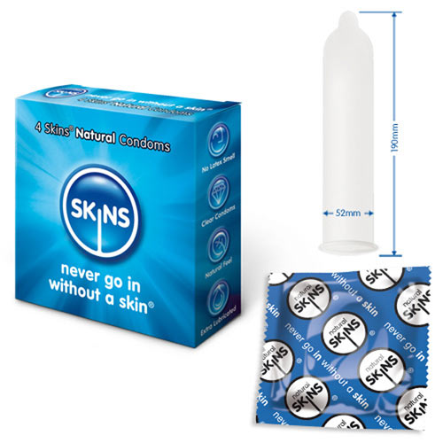 > Condoms > Natural and Regular Skins Condoms Natural 4 Pack   