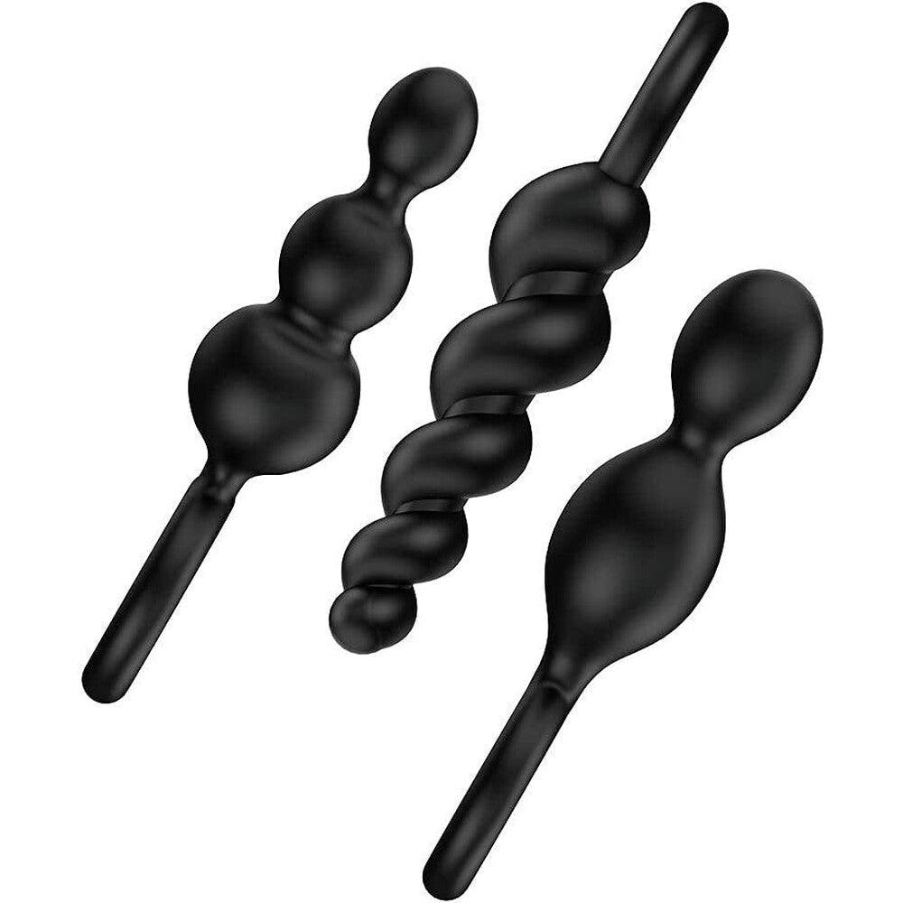 > Anal Range > Butt Plug Kits Satisfyer Booty Call Set Of 3 Black Anal Plugs   