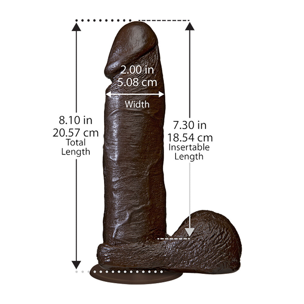 > Realistic Dildos and Vibes > Realistic Dildos The Realistic Cock 8 Inch Dildo Black   