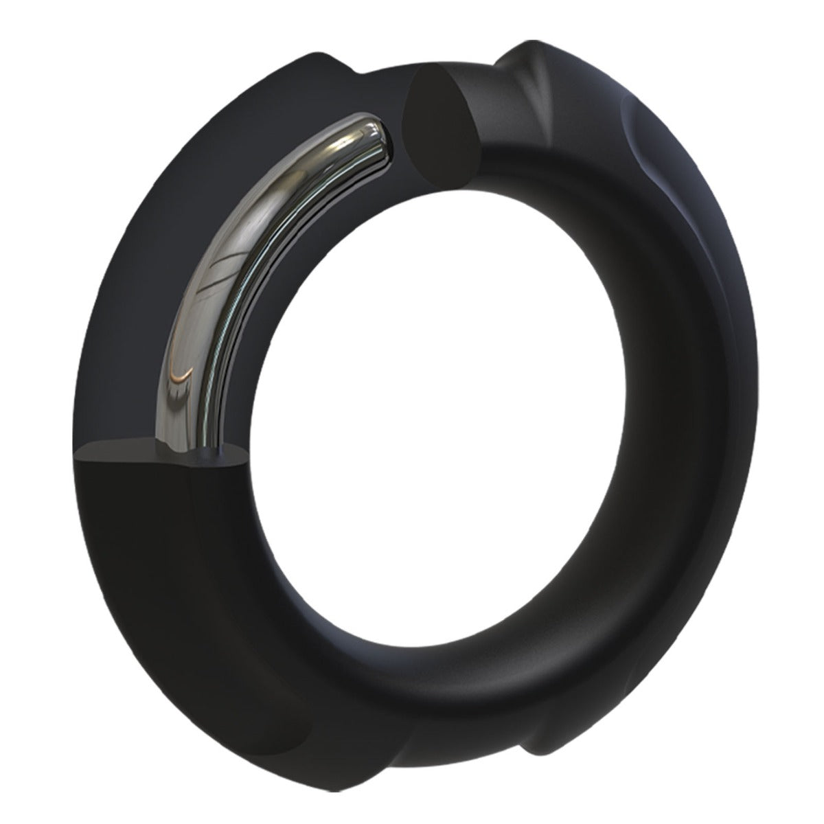 Cock Rings OptiMALE FlexiSteel Silicone Metal Core Cock Ring Black 43mm   