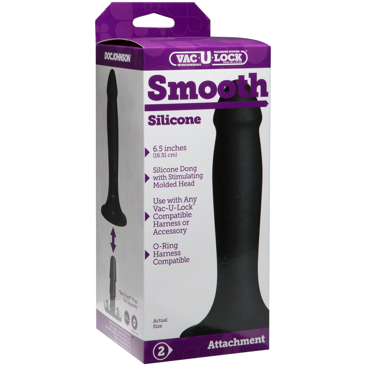 Dildos Vac-U-Lock Smooth - Black   