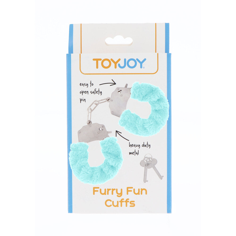 > Bondage Gear > Handcuffs ToyJoy Furry Fun Wrist Cuffs Aqua   