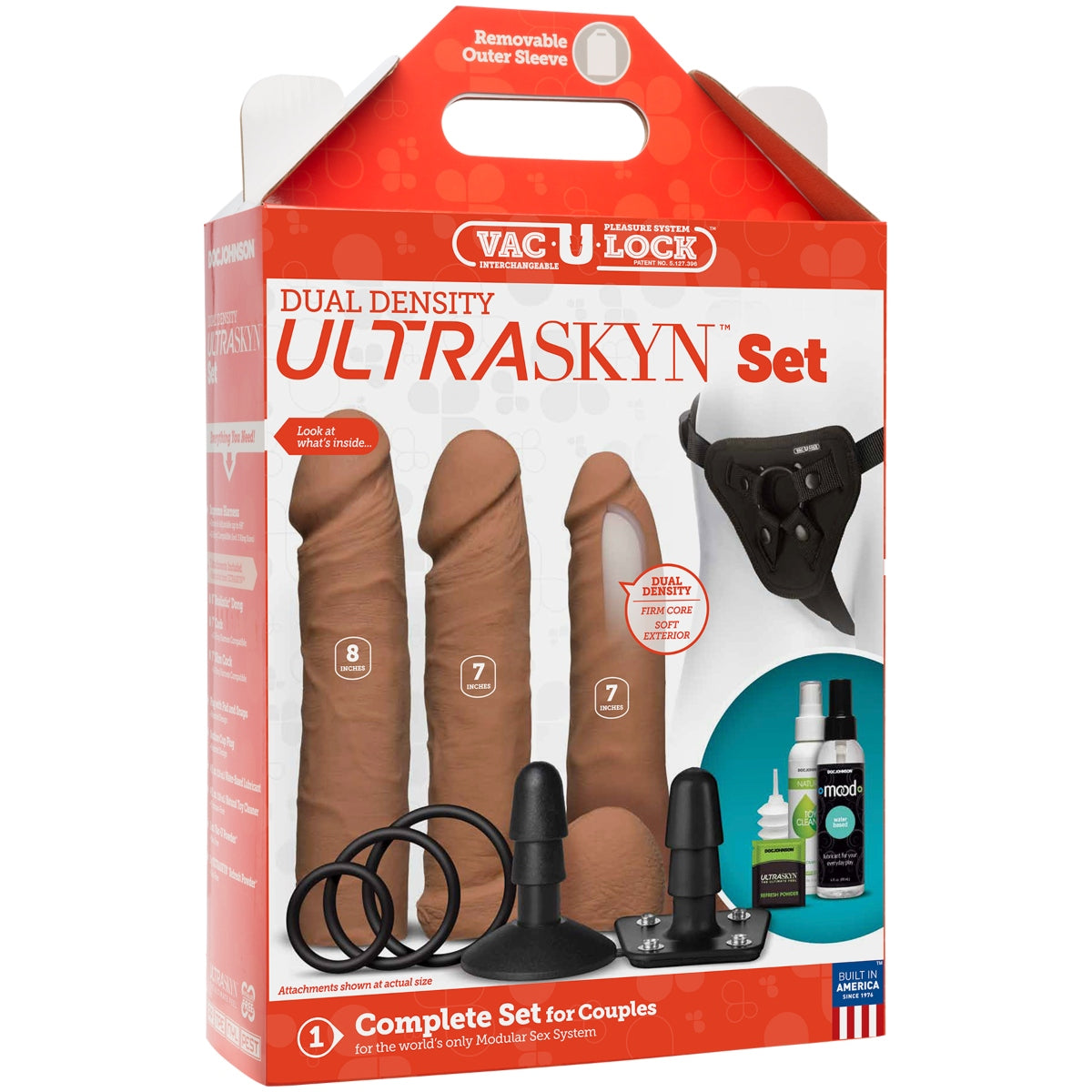 Strap On Harness Vac-U-Lock Dual Density ULTRASKYN Set - Caramel   