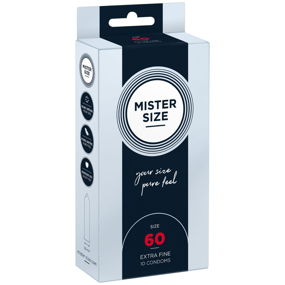 Condoms MISTER SIZE - pure feel Condoms - Size 60 mm (10 pack)   