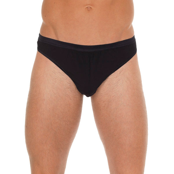 > Sexy Briefs > Male Mens Black Cotton GString   