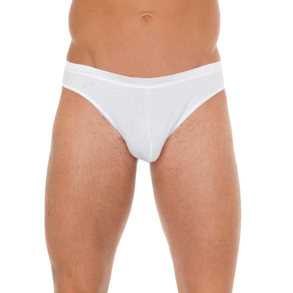 > Sexy Briefs > Male Mens White Cotton GString   