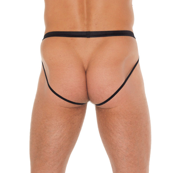 > Sexy Briefs > Male Mens Black Pouch With Jockstraps   