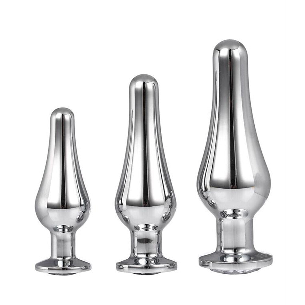 > Anal Range > Jewel Butt Plugs Gleaming Butt Plug Set Silver   