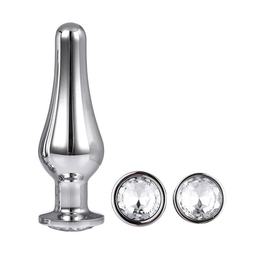 > Anal Range > Jewel Butt Plugs Gleaming Butt Plug Set Silver   