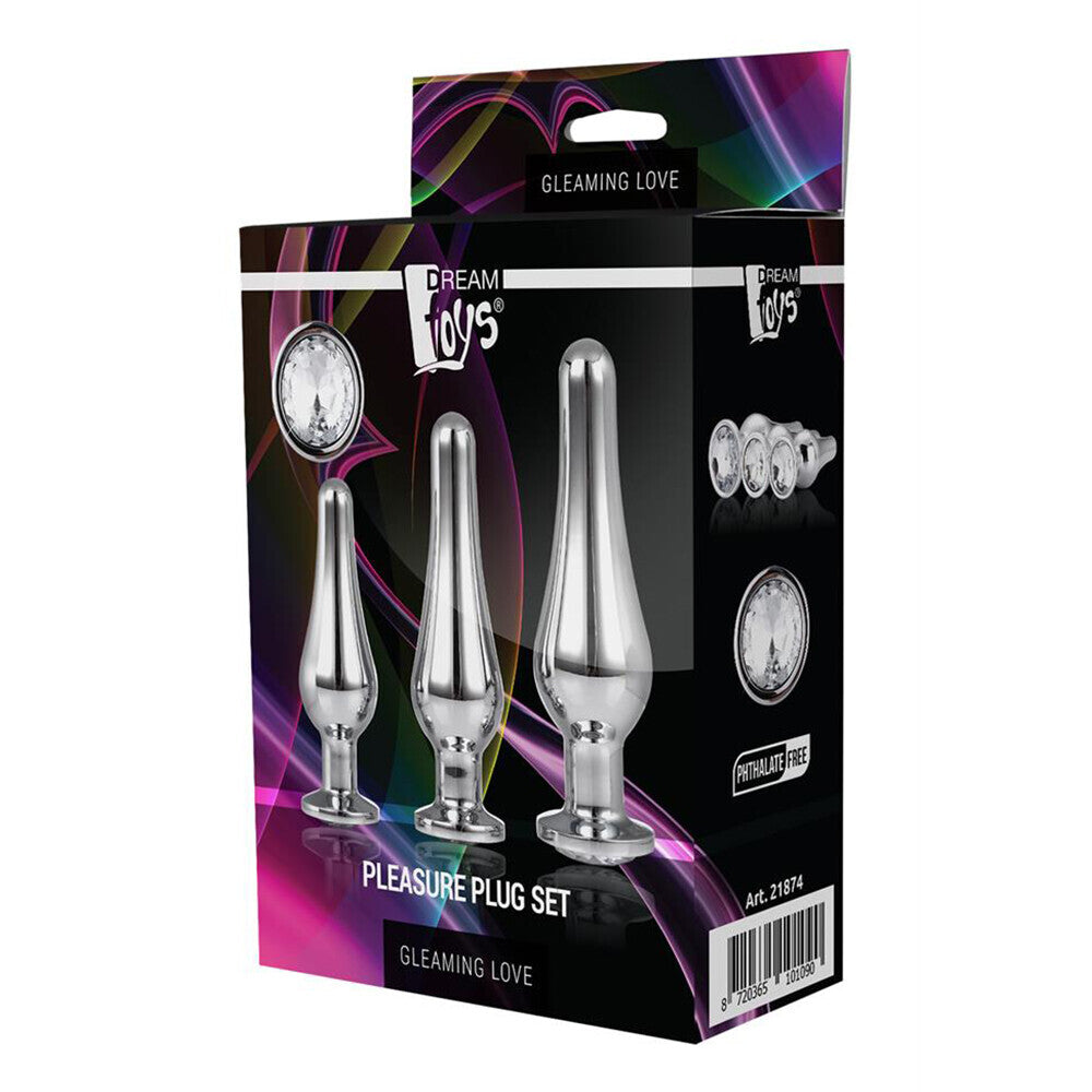 > Anal Range > Jewel Butt Plugs Gleaming Butt Plug Set Silver   