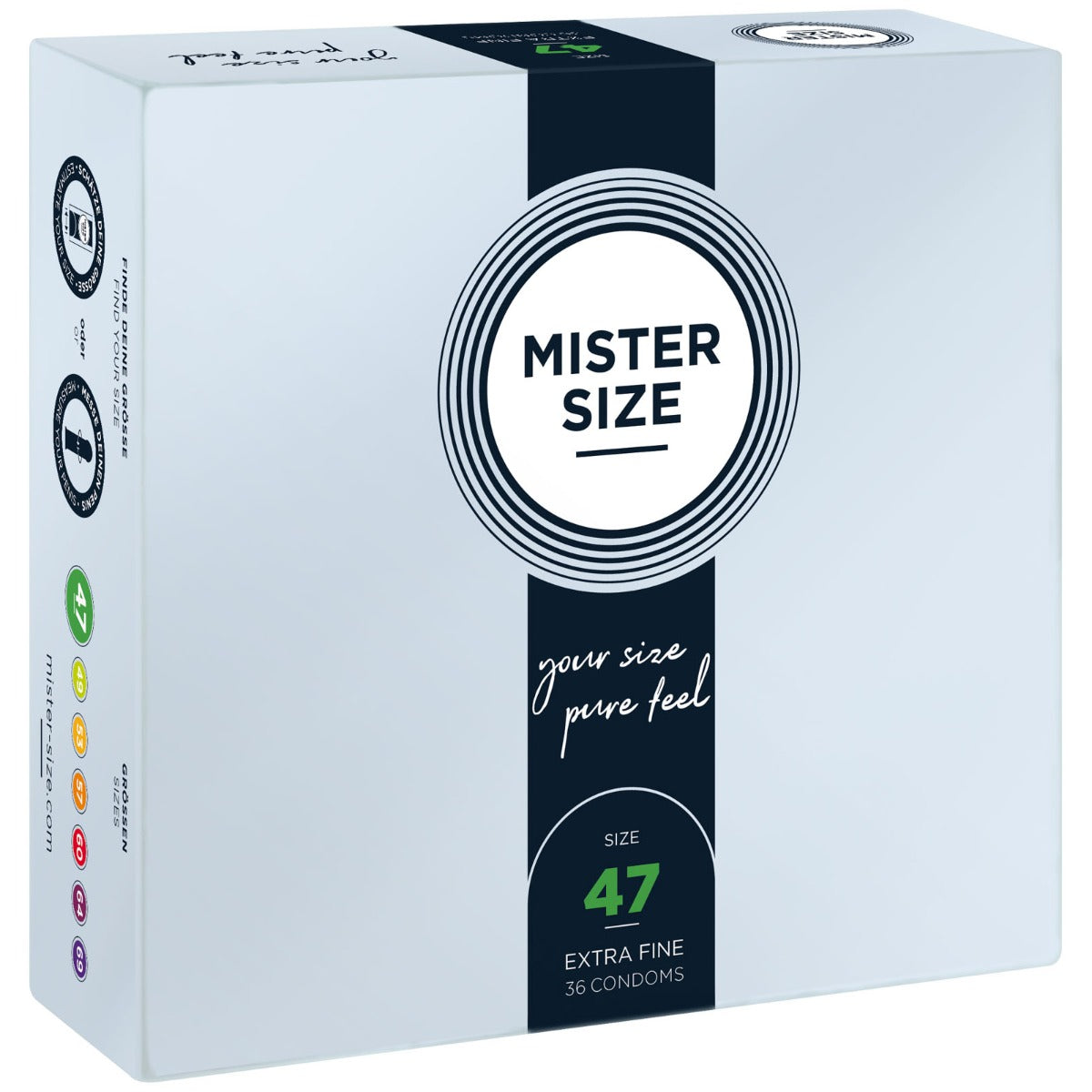 Condoms MISTER SIZE - pure feel Condoms - size 47 mm (36 pack)   