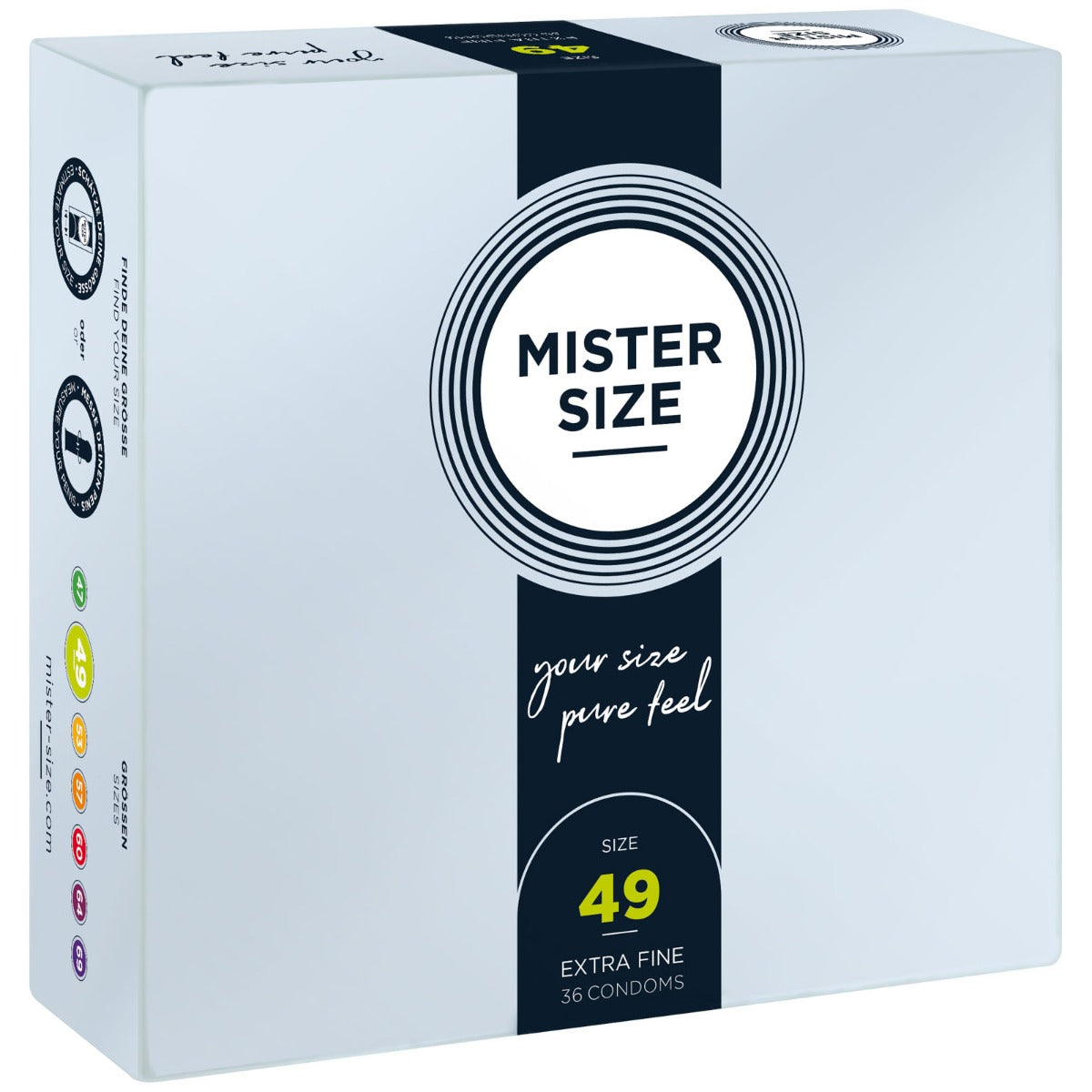 Condoms MISTER SIZE - pure feel condoms - size 49 mm (36 pack)   