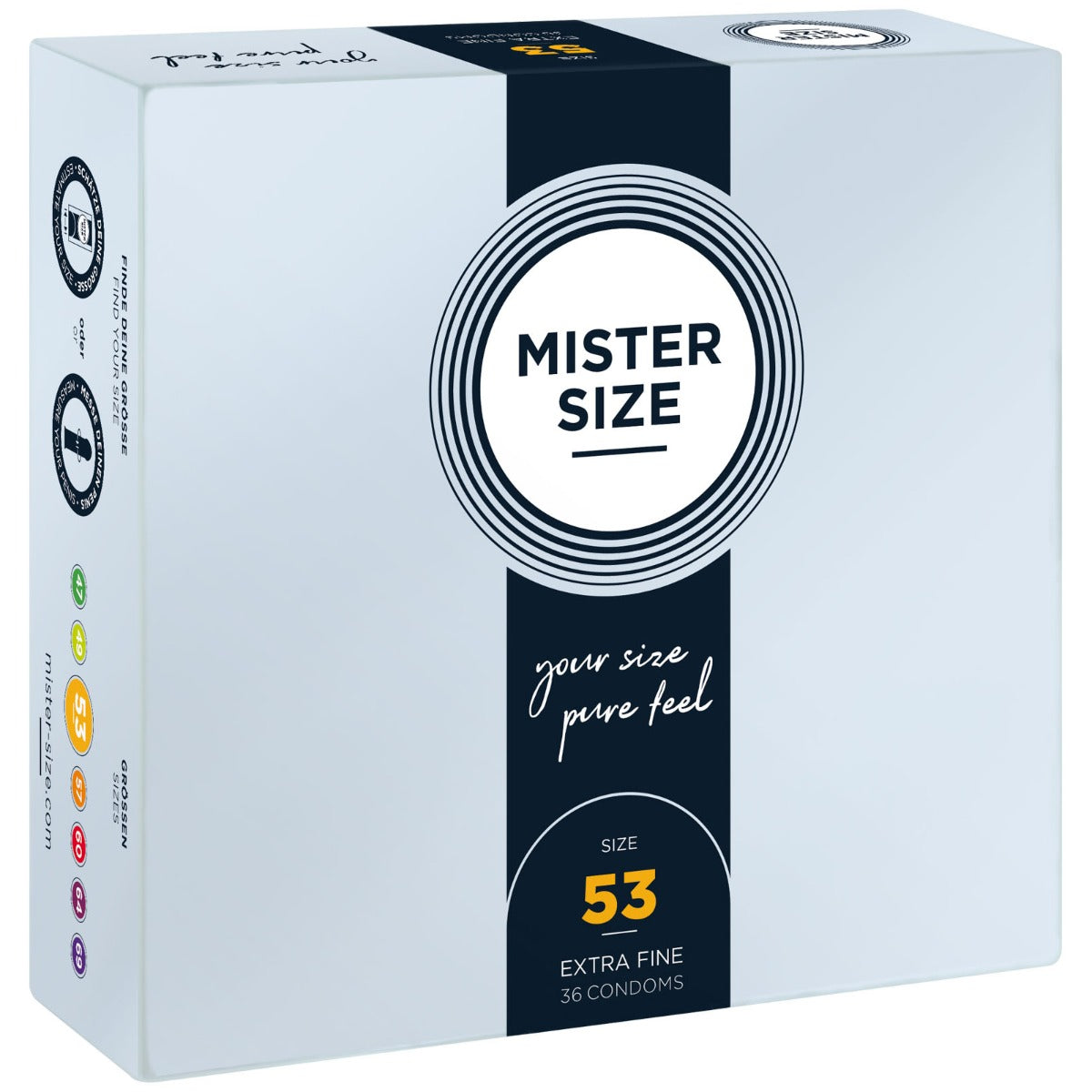 Condoms MISTER SIZE - pure feel Condoms - Size 53 mm (36 pack)   