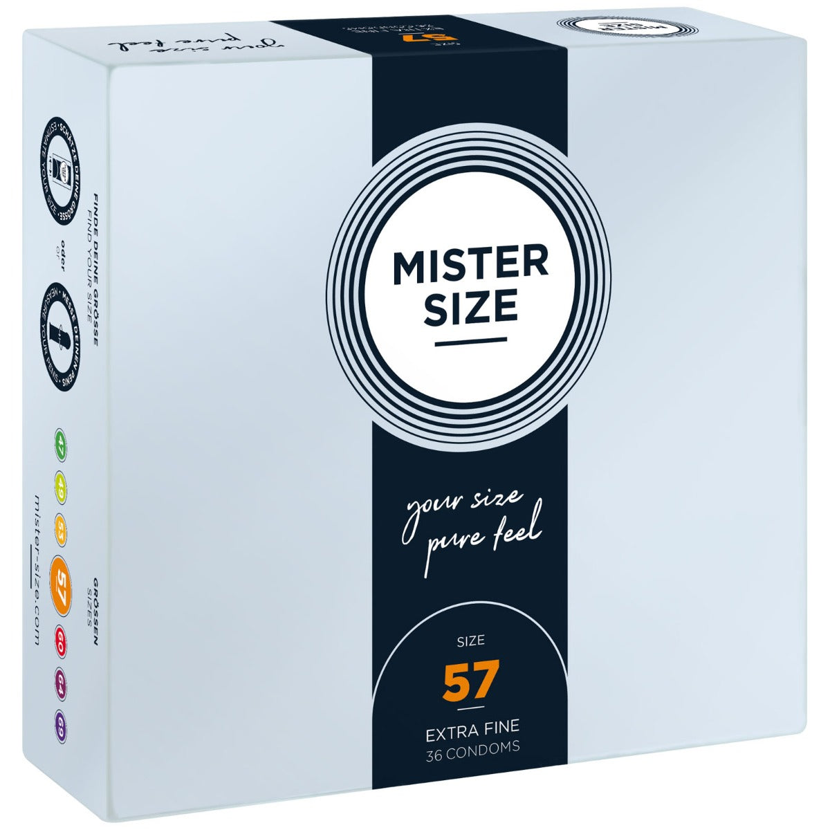 Condoms MISTER SIZE - pure feel Condoms - Size 57 mm (36 pack)   