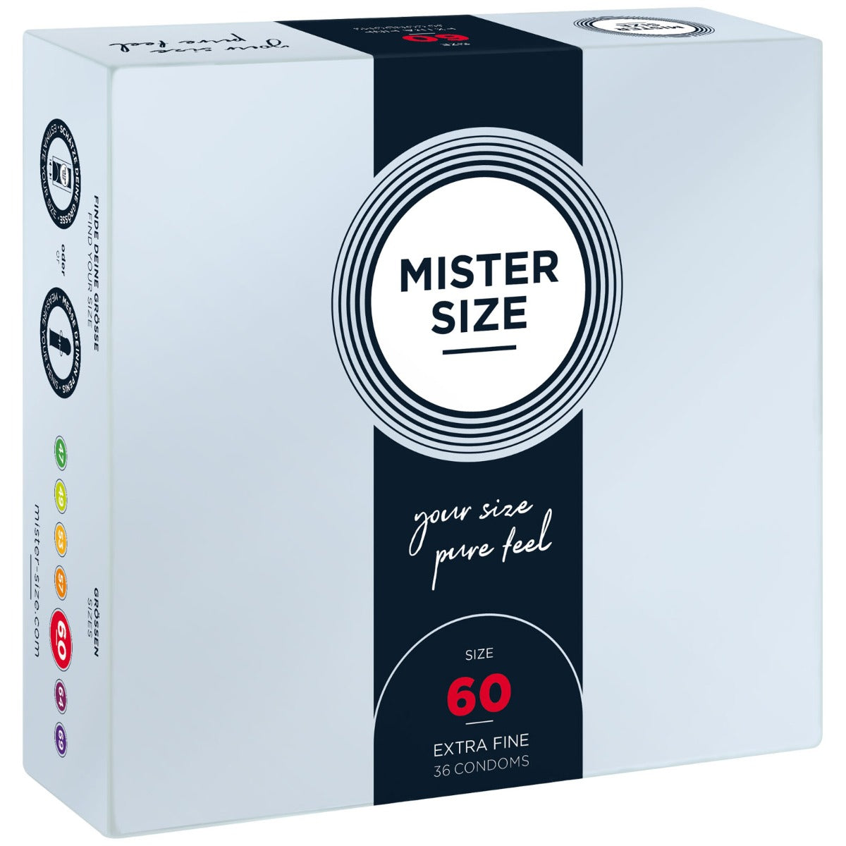 Condoms MISTER SIZE - pure feel Condoms - Size 60 mm (36 pack)   