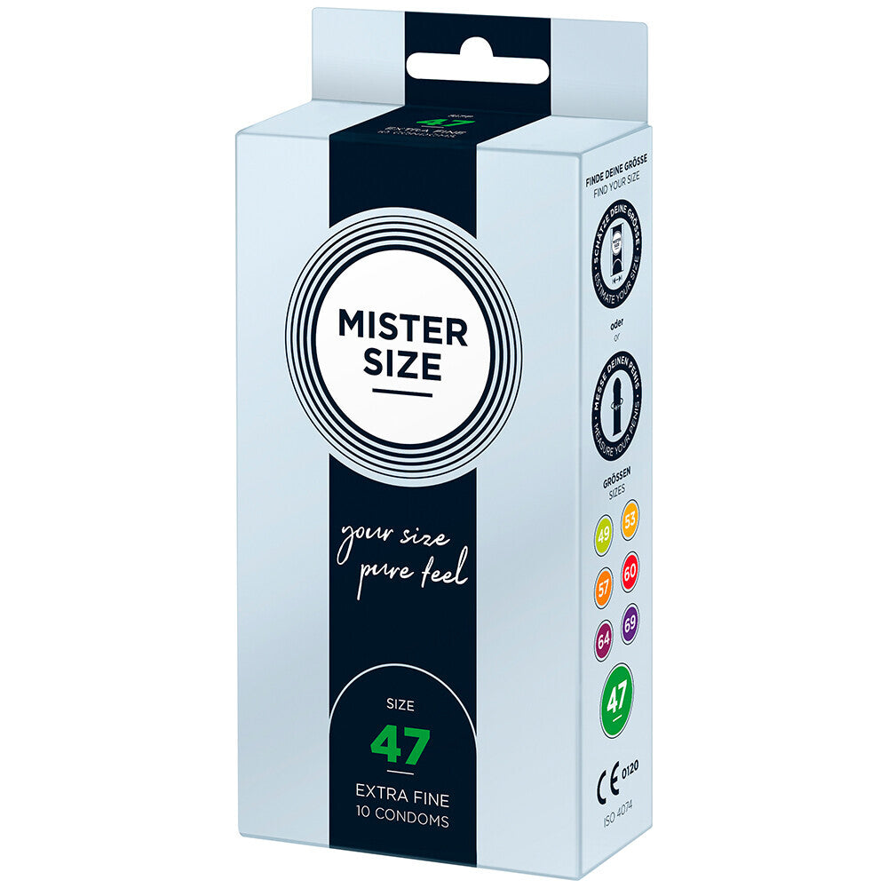 > Condoms > Natural and Regular Mister Size 47mm Your Size Pure Feel Condoms 10 Pack   