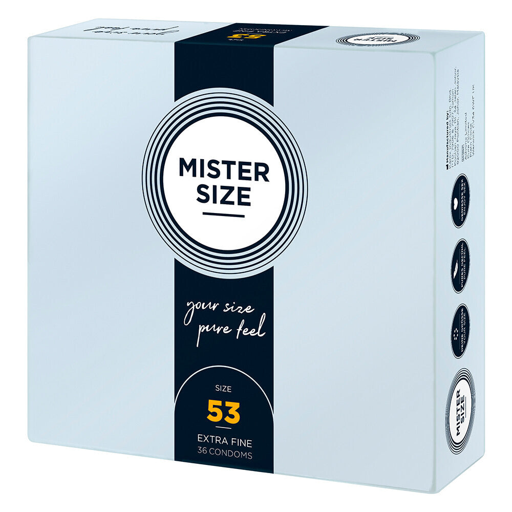 > Condoms > Natural and Regular Mister Size 53mm Your Size Pure Feel Condoms 36 Pack   