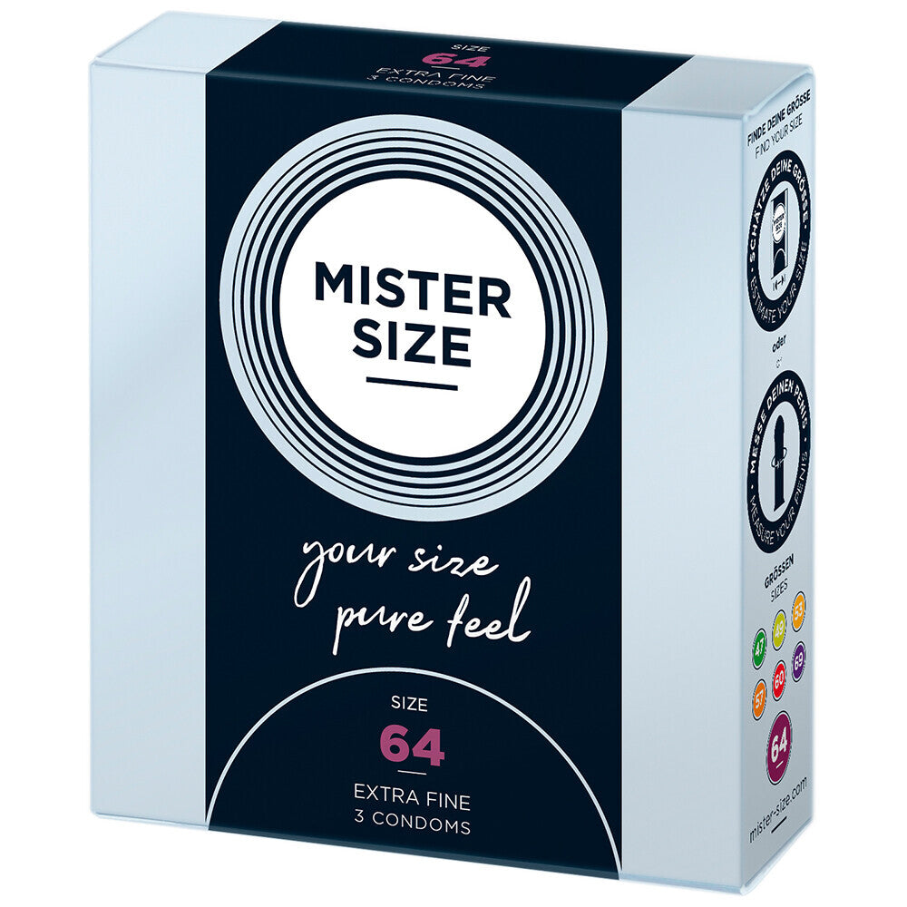 > Condoms > Large and X-Large Mister Size 64mm Your Size Pure Feel Condoms 3 Pack   