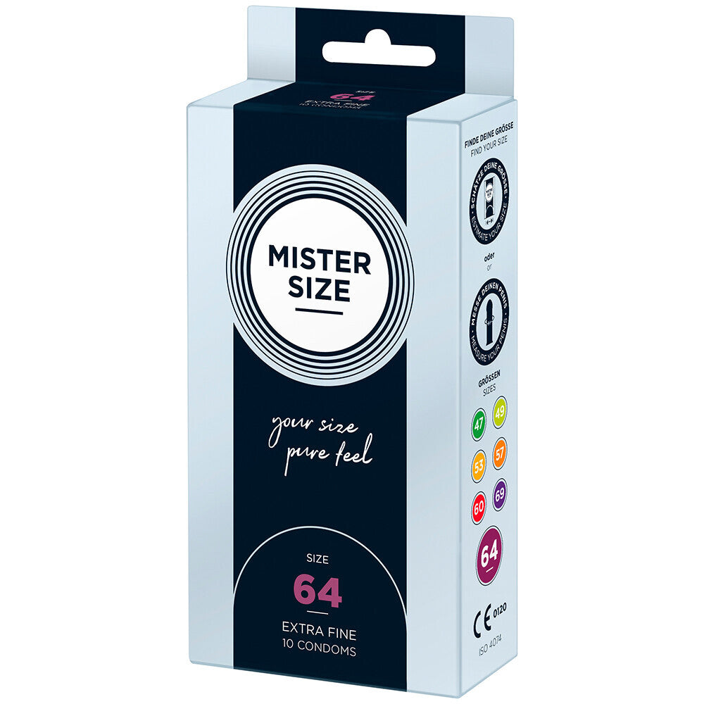 > Condoms > Large and X-Large Mister Size 64mm Your Size Pure Feel Condoms 10 Pack   