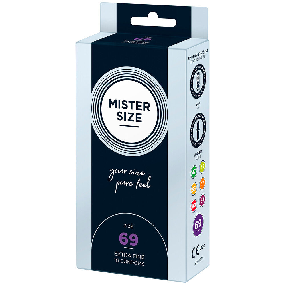> Condoms > Large and X-Large Mister Size 69mm Your Size Pure Feel Condoms 10 Pack   