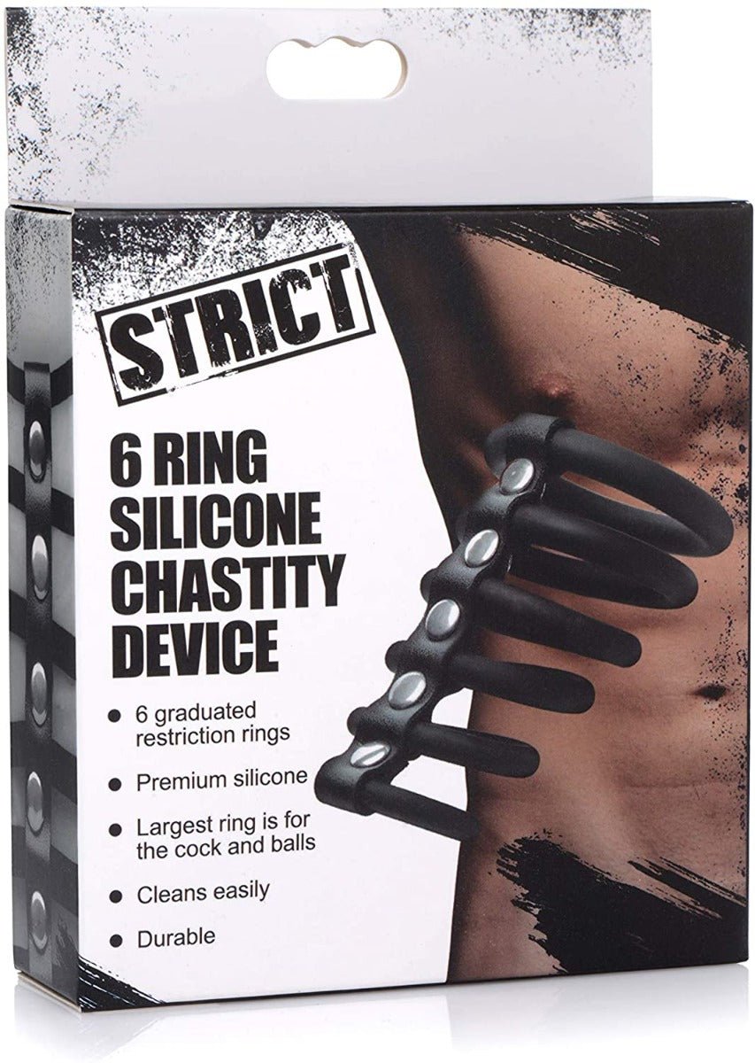 Chastity Devices 6 Ring Silicone Chastity Device   