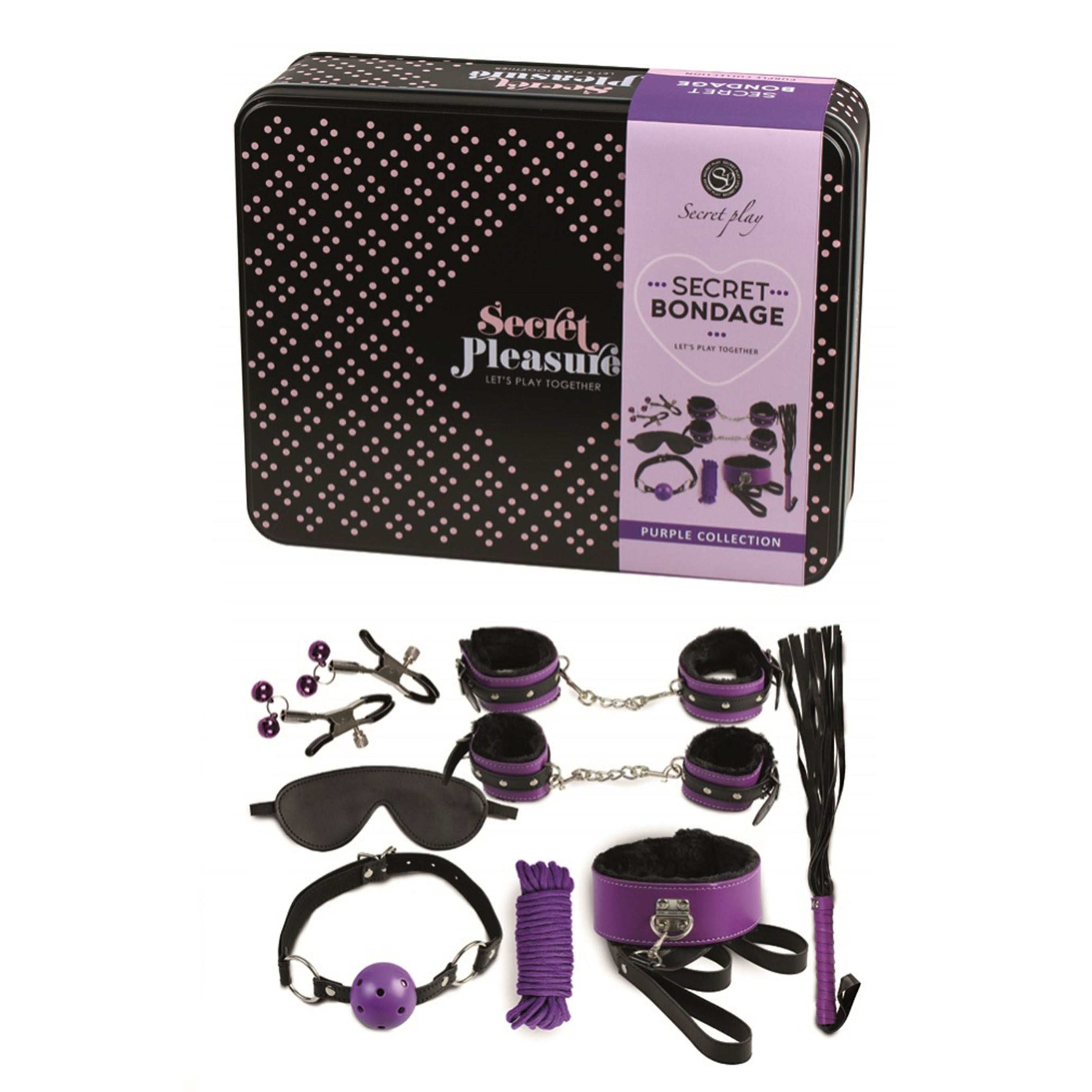 > Bondage Gear > Bondage Kits Secret Bondage Kit Black And Purple Collection   