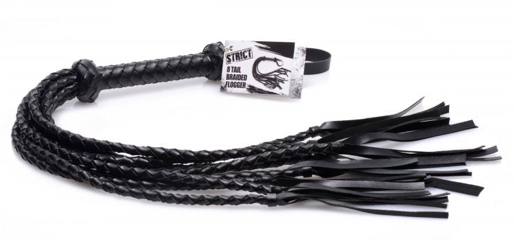 Whips & Paddles 8 Tail Braided Flogger   