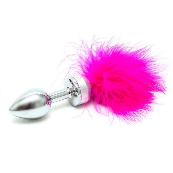 > Anal Range > Tail Butt Plugs Small Butt Plug With Pink Feathers   