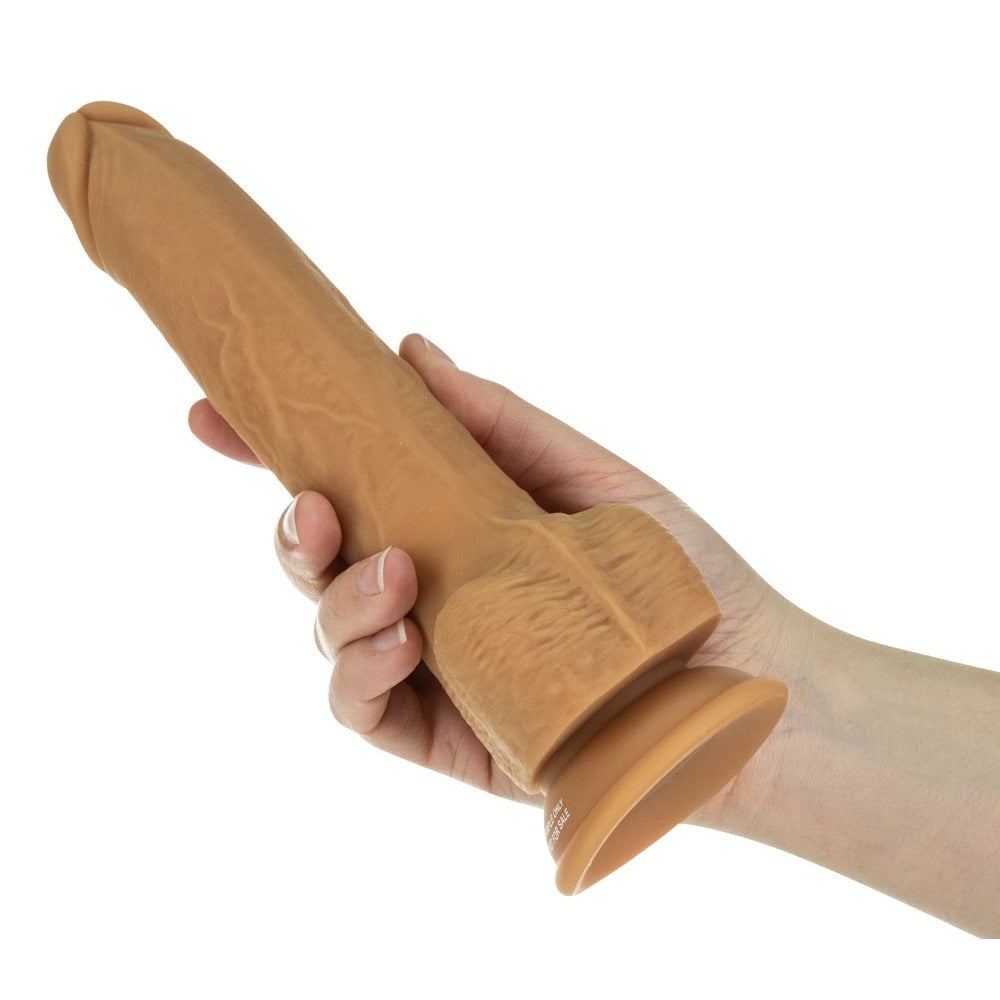 > Realistic Dildos and Vibes > Realistic Vibrators Naked Attraction 9 Inch Thrusting Dildo Caramel   