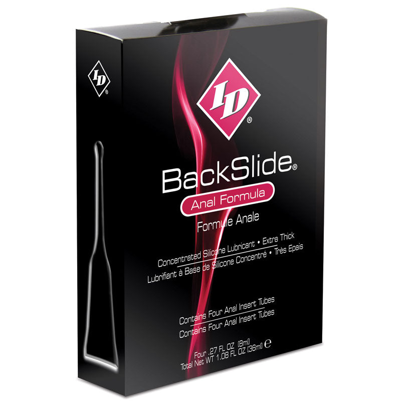 > Relaxation Zone > Anal Lubricants ID BackSlide Anal Formula Lubricant Insert Tubes 4 x 8ml   