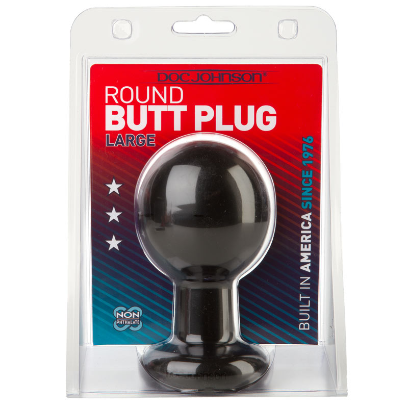 > Anal Range > Butt Plugs Round Large Black Butt Plug   