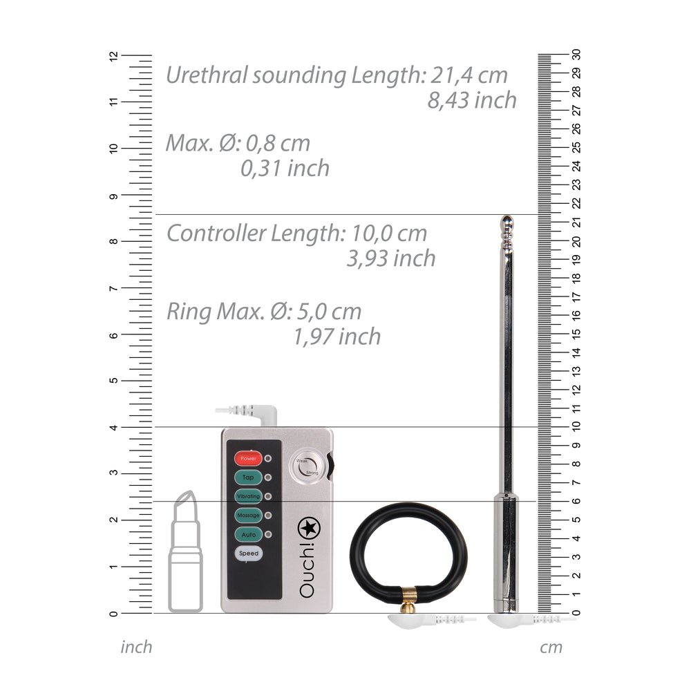 > Bondage Gear > Electro Sex Stimulation Ouch E Stimulation Urethral Sounding Set   