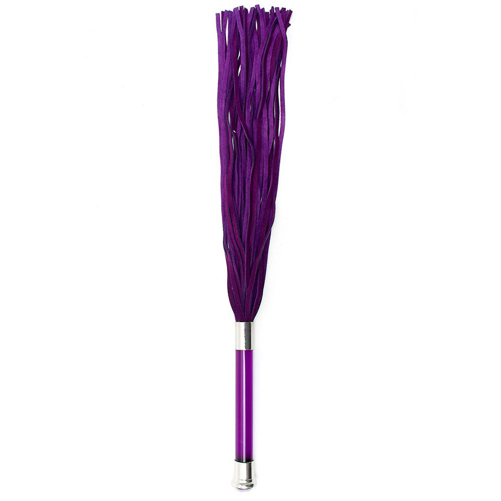 > Bondage Gear > Whips Purple Suede Flogger With Glass Handle And Crystal   