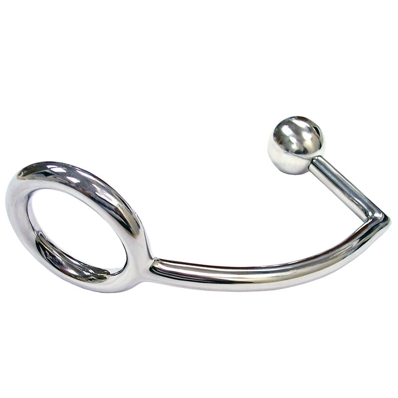 > Anal Range > Anal Probes Rouge Stainless Steel Cock Ring With Anal Probe   