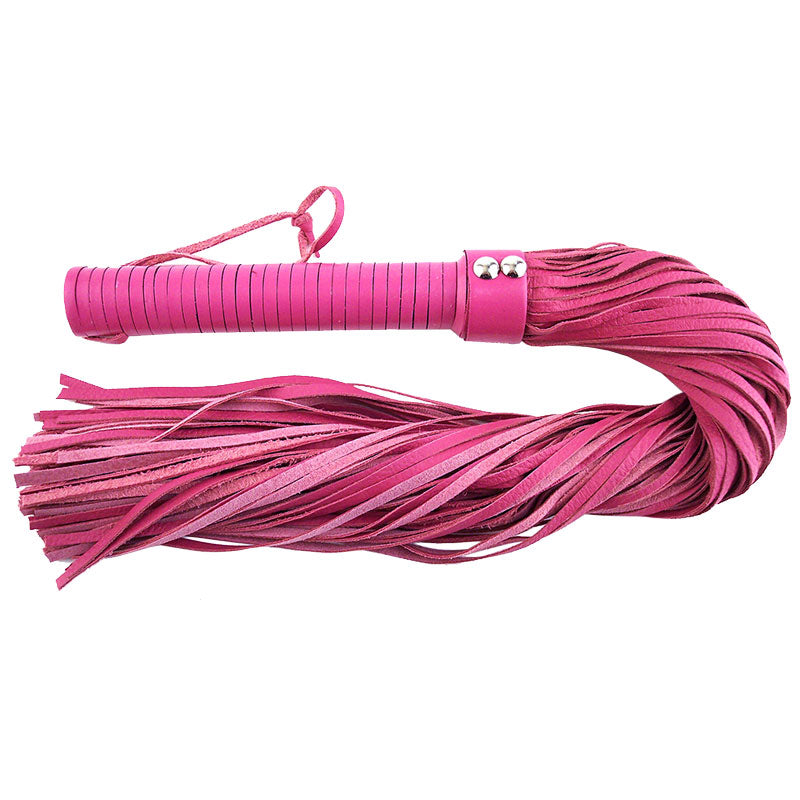 > Bondage Gear > Whips Rouge Garments Large Pink Leather Flogger   