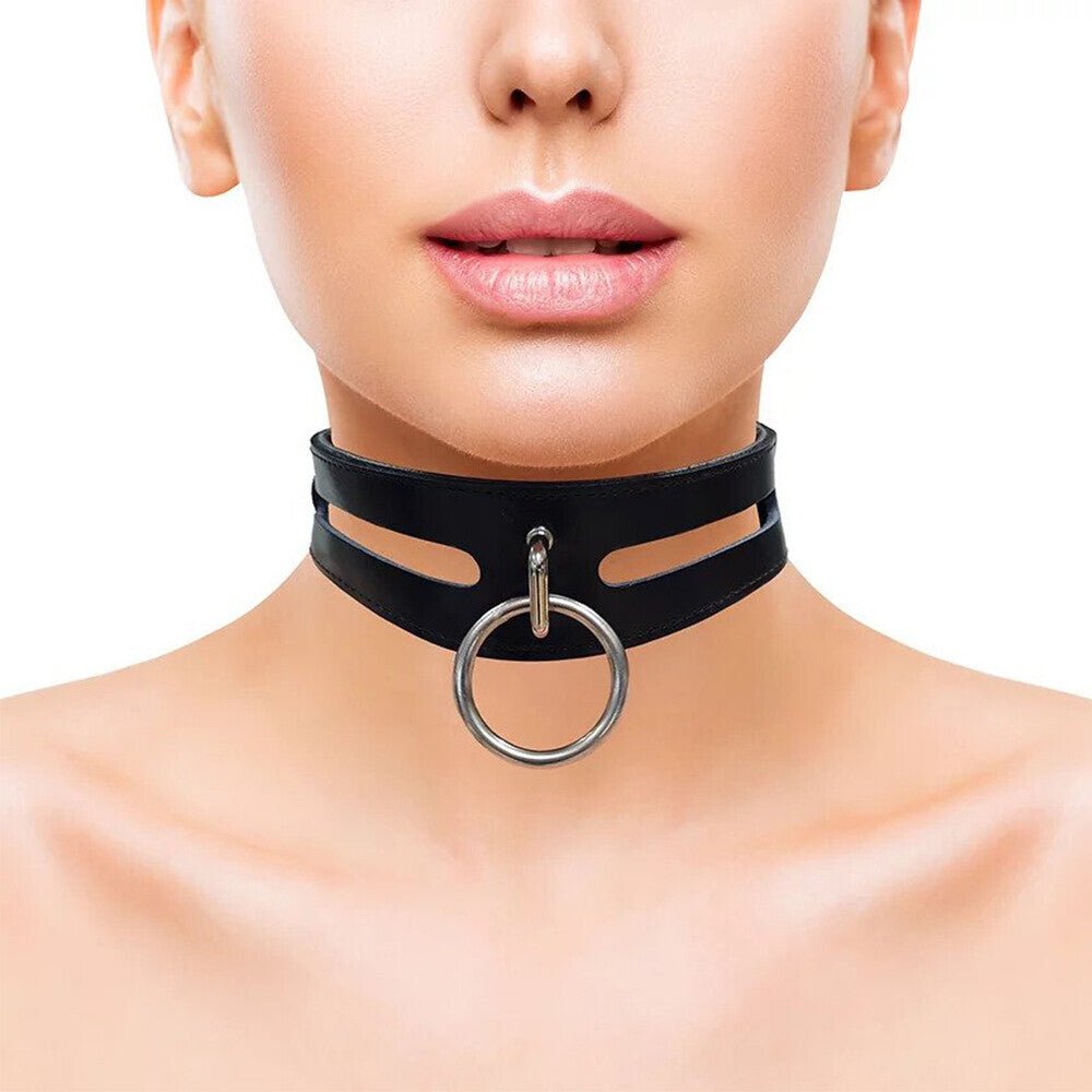 > Bondage Gear > Collars Rouge Garments Leather Fashion Bondage Collar Black   