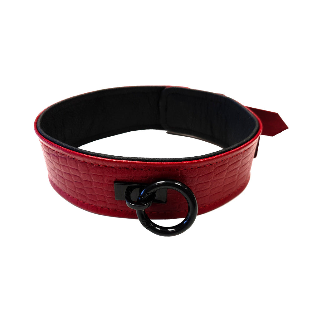 > Bondage Gear > Collars Rouge Garments Leather Croc Print Collar   