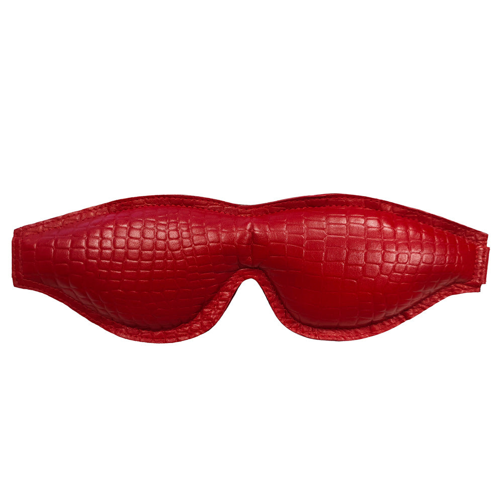 > Bondage Gear > Masks Rouge Garments Leather Croc Print Padded Blindfold   