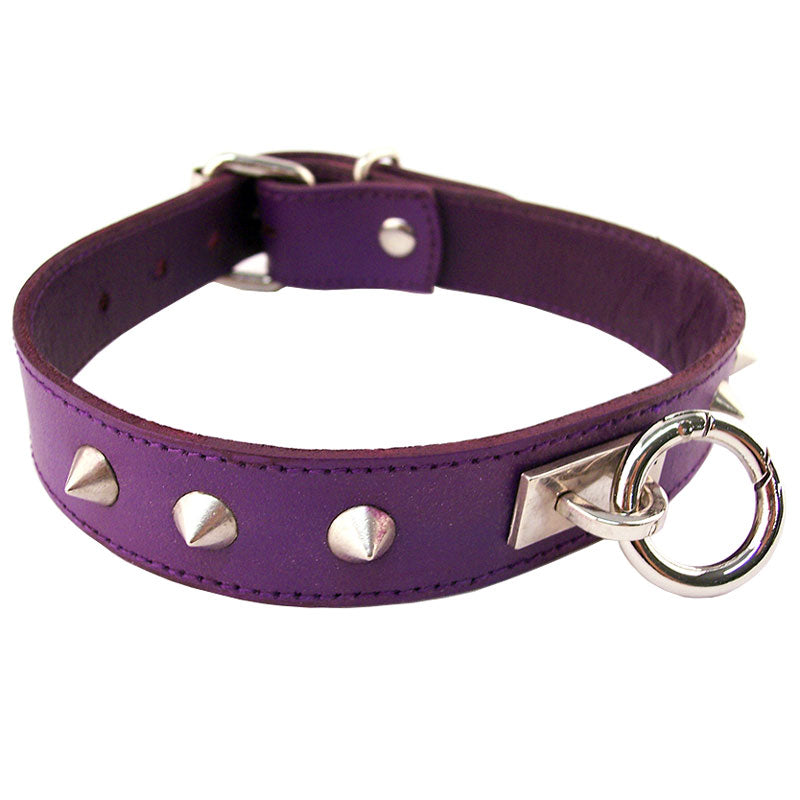 > Bondage Gear > Collars Rouge Garments Purple Studded ORing Studded Collar   