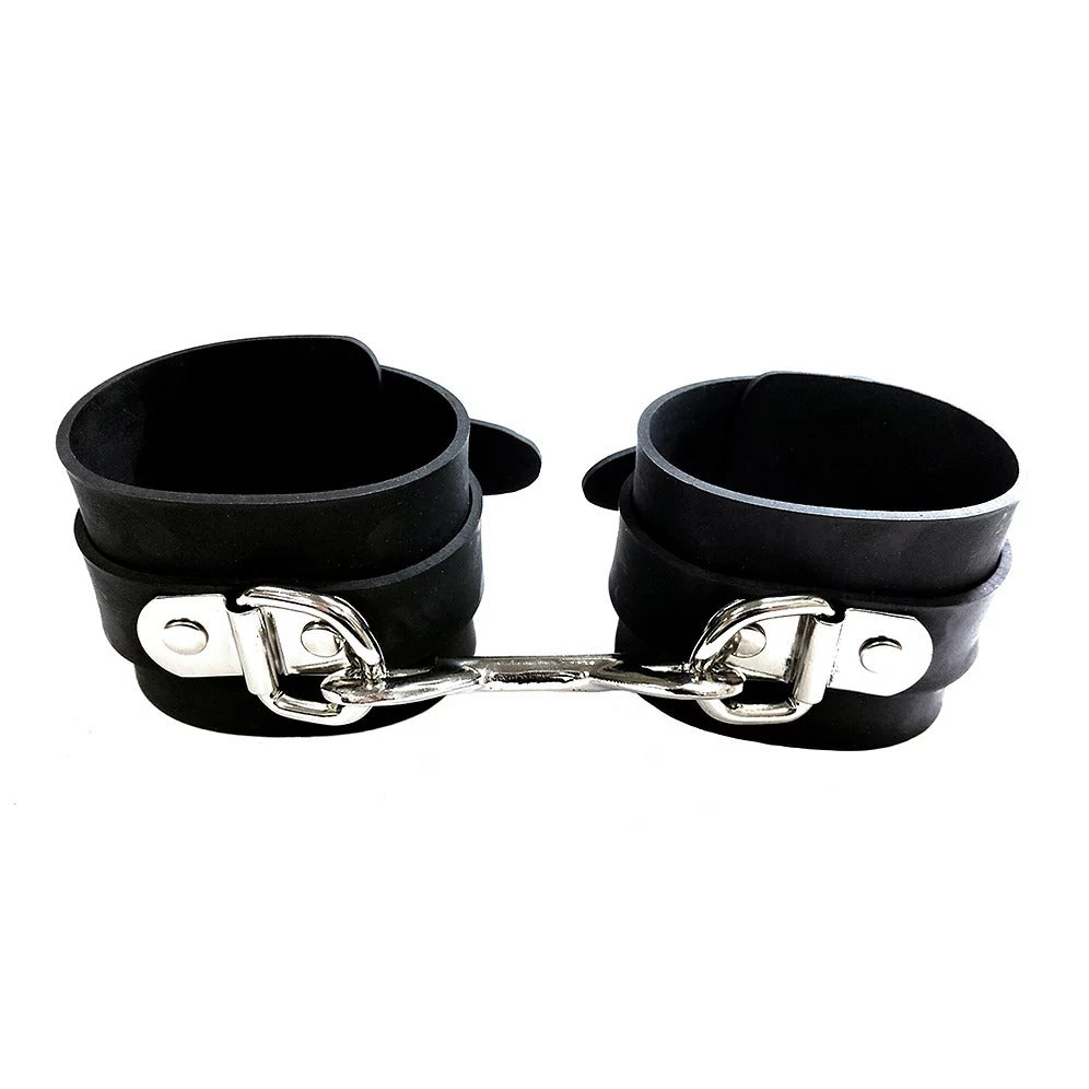 > Bondage Gear > Restraints Rouge Garments Black Rubber Ankle Cuffs   