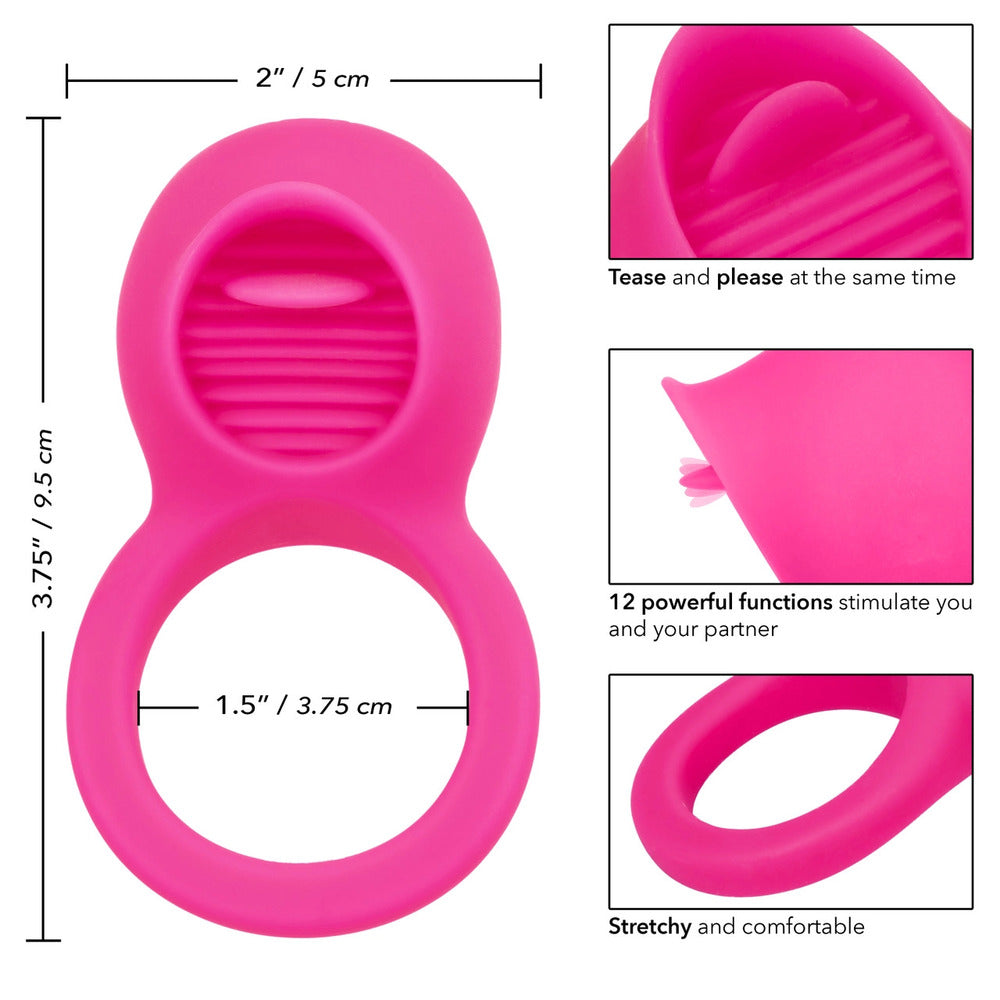 > Sex Toys For Men > Love Ring Vibrators Rechargeable Teasing Tongue Enhancer Cock Ring   