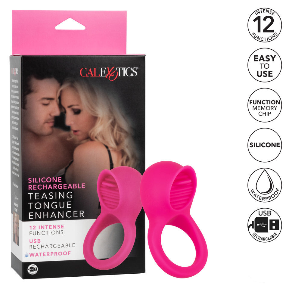 > Sex Toys For Men > Love Ring Vibrators Rechargeable Teasing Tongue Enhancer Cock Ring   