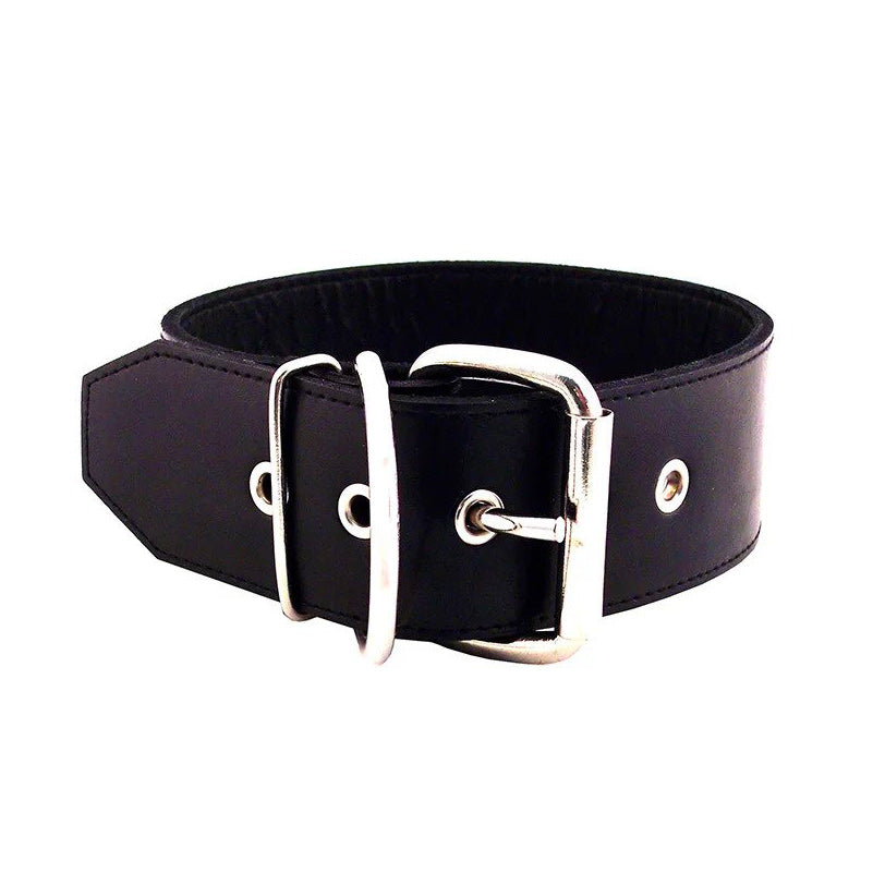 > Bondage Gear > Collars Rouge Garments 50mm Plain Black Leather Collar   