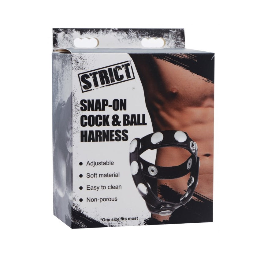 Adjustable Cock Rings Strict Snap-On Cock And Ball Harness   