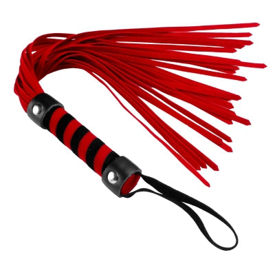 Whips & Paddles Short Suede Flogger - Red   