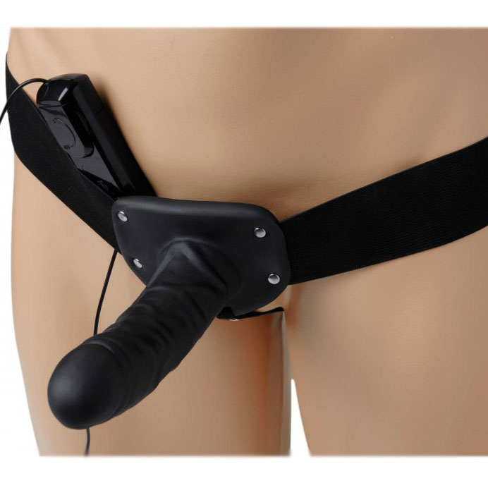 > Realistic Dildos and Vibes > Vibrating Strap Ons Size Matters Deluxe Vibro Erection Assist Hollow Silicone Strap   