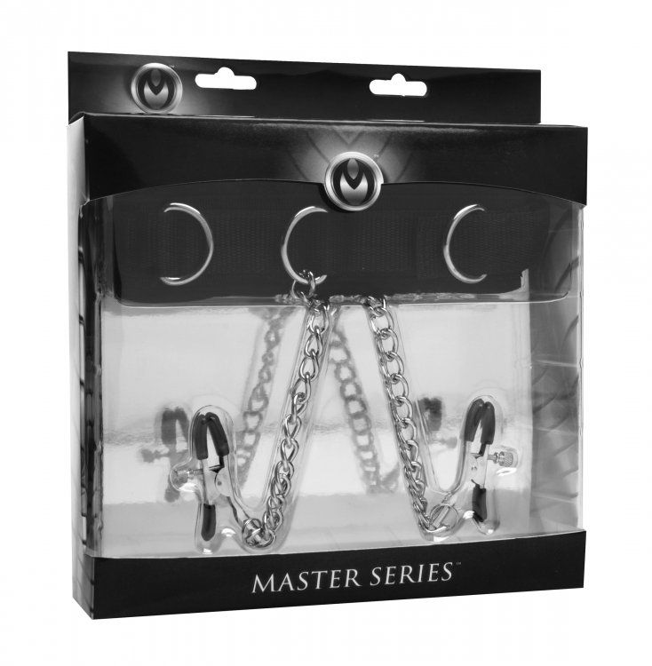 Collars & Leads Submission Collar And Nipple Clamp Union   